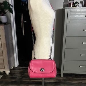 Pink Leather/Suede Coach Crossbody Bag